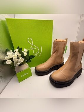 NWT Sam Edelman Wellington Sesame Leather Chelsea Boots 8.5